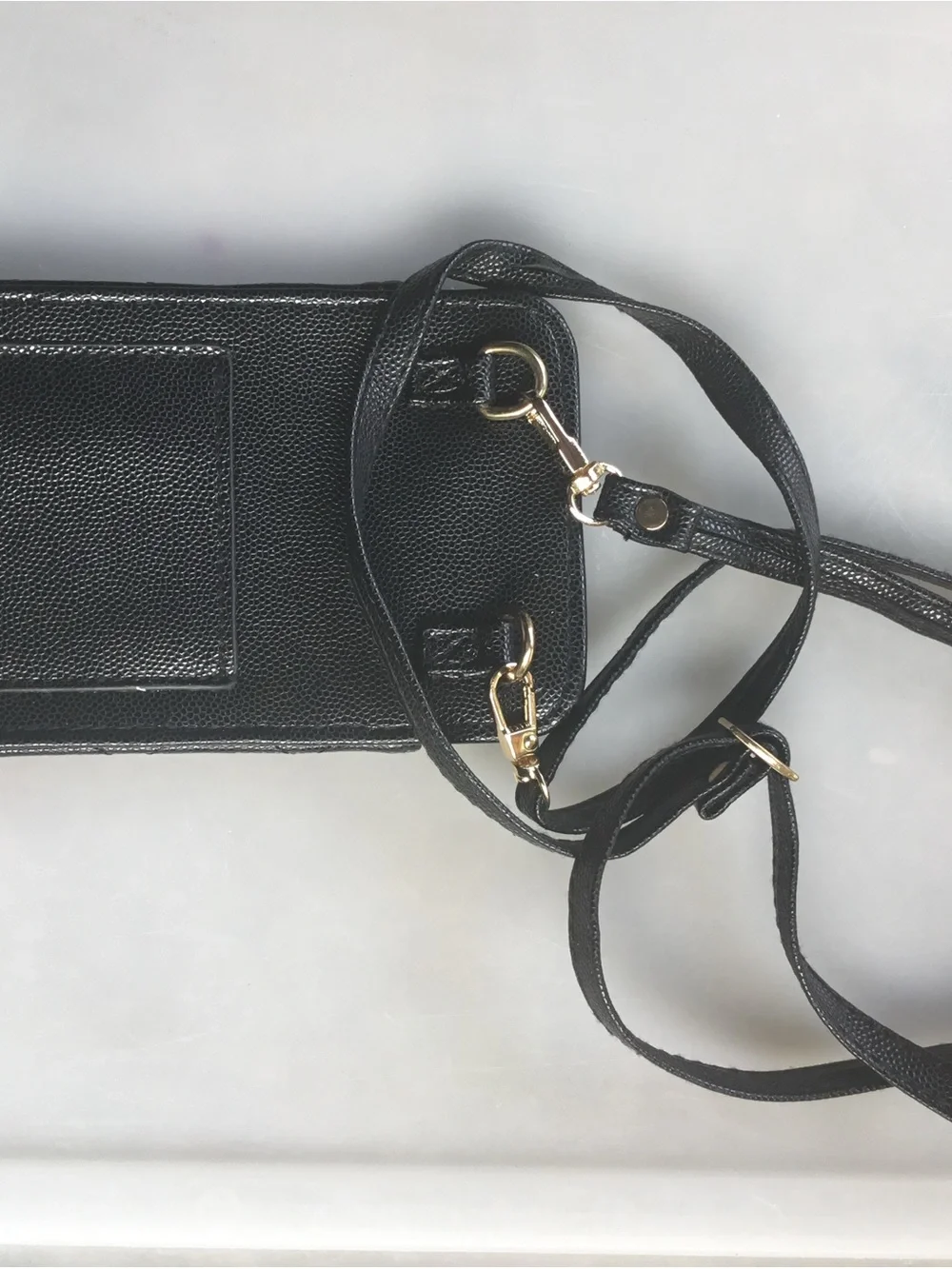 Georges Rech Black Quilted Crossbody Phone Pouch Adjustable Strap NWOT
